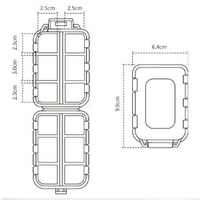 12 siatki pudełko na pigułki podróż wygodne tabletki na leki dozownik pojemnik na leki Tablet Pillbox Case pojemnik na leki rozdzielacze 6